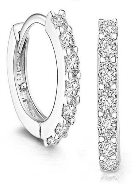 

good quality 925 sterling silver small hoop earrings with zircon fashion jewelry engagement gift for womengirls4734369, Golden;silver