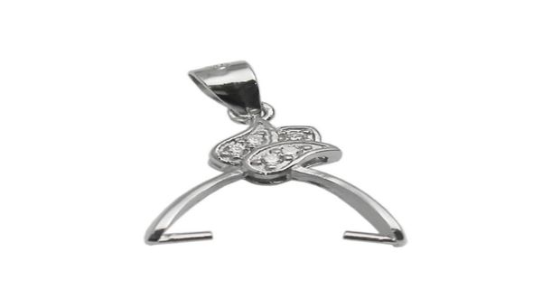 

beadsnice double pinch bails for large pendants platinum plated 925 sterling silver pendant bails with zircon id 346359775581, Blue;slivery