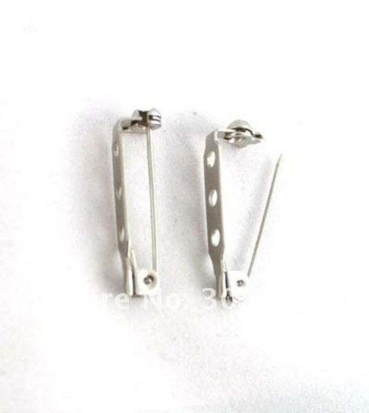 

300pcs 3holes brooch pin back bar findings 28x5mm 204400121467245, Silver