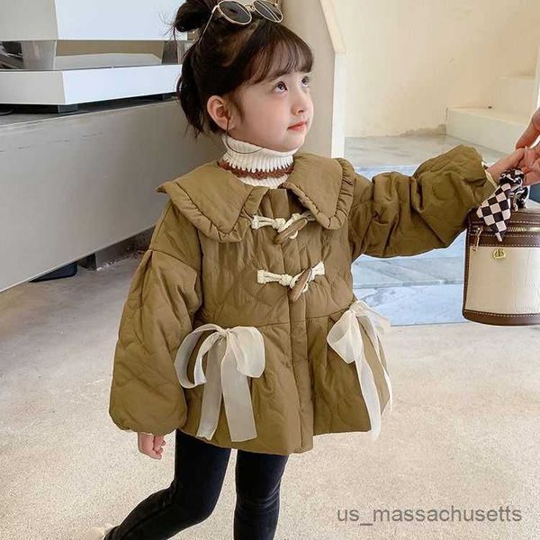 

jackets 2023 new baby girls winter coat cotton padded thick warm elegant kids birthday princess clothing children clothes overcoats r230812, Blue;gray