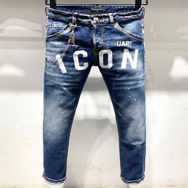 

dsq phantom turtle men's jeans mens luxury designer jeans skinny ripped cool guy causal hole denim fashion brand fit jeans me281u, Blue