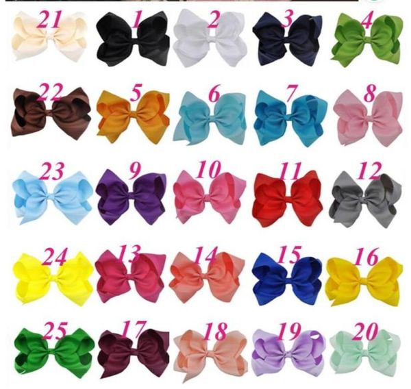 

5inch hair bow headband children girl grosgrain ribbon elastic hairband headwear bowknot for baby girls hair accessories 50pcs od2456489, Slivery;white