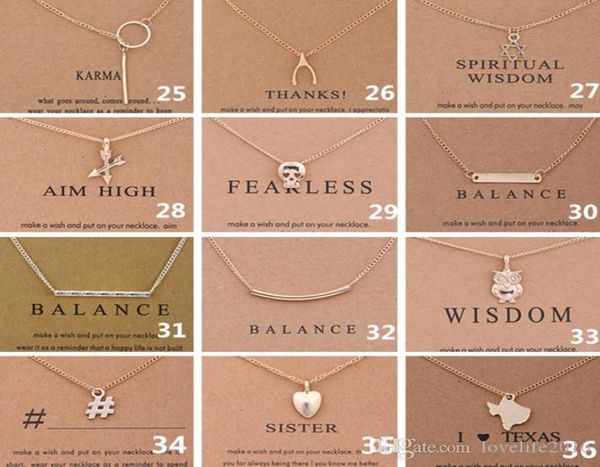 

38 style dogeared choker necklaces with card unicorn love heart elephant pearl circle pendant necklace gold plated chain fine jewe9221232, Silver