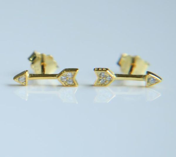 

fashion 925 sterling silver arrow stud earring for women wedding stud earring gift8687115, Golden;silver