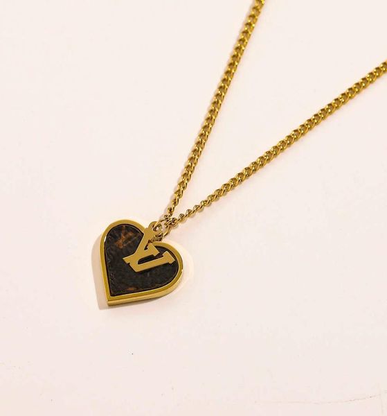 

womens design necklace faux leather 18k gold plated stainless steel necklaces choker chain letter pendant europe america fashion w5179998, Silver