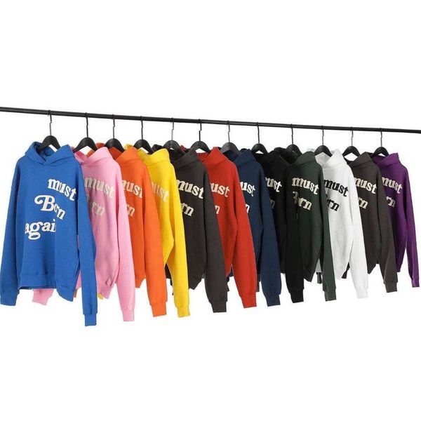 

oversize hoodies men women hooded sweater kan 23ss ye designer hoodie cotton pullover jacket fashion 3d printing sweatshirt us size, Black