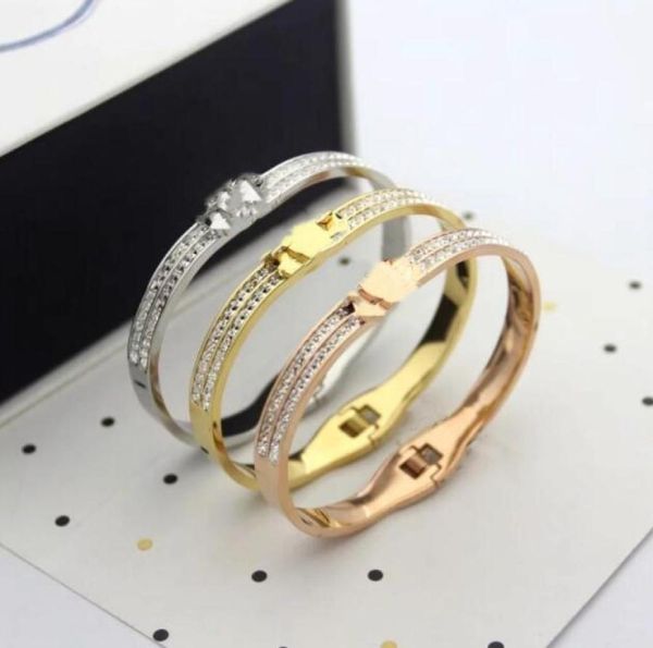 

316l titanium steel letter drop oil buckle charm bangle desigs female bracelets 18k gold strap couple bracelet87729704402433, Black