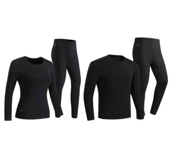 

yoga outfit heating underwear set heated long johns with fleece lined for winter warming soft base layer thermals suit men and wom2102321