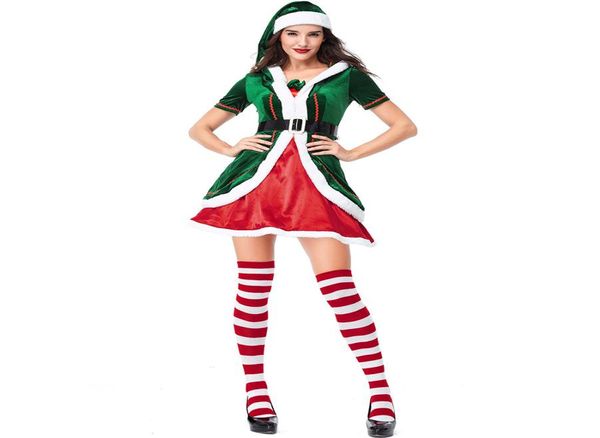 

lcw womens new design christmas halloween long sleeve christmas costume santa claus pack thick men039s party show elf dr2584117, Black;red