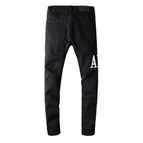

luxurys designer mens jeans mark slim-leg patch vintage hole fashion biker causal hip hop denim pants size 29-40272p, Blue