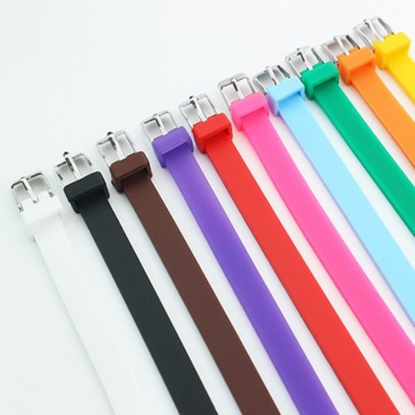 

colorful silicone link bracelet man women sports style adjustable wristband bracelets, Black