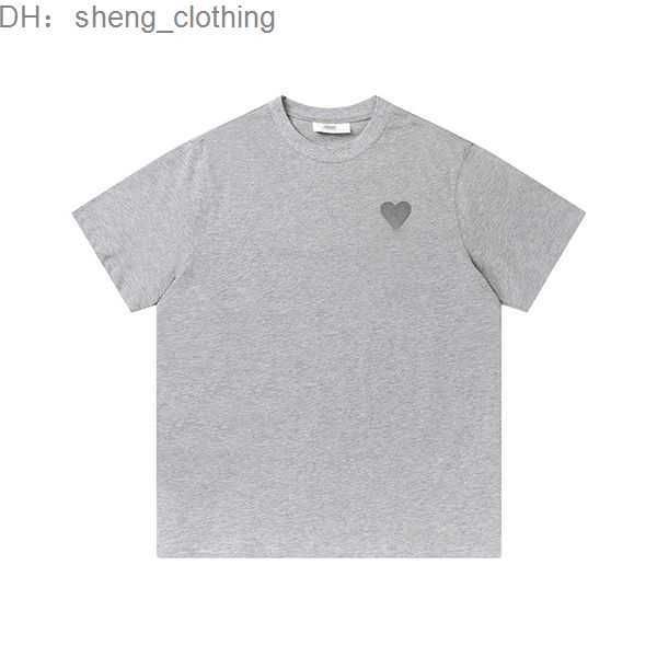 

paris designers 2023 spring heart color round neck short sleeve t-shirt for men and women 3 t7yu, White