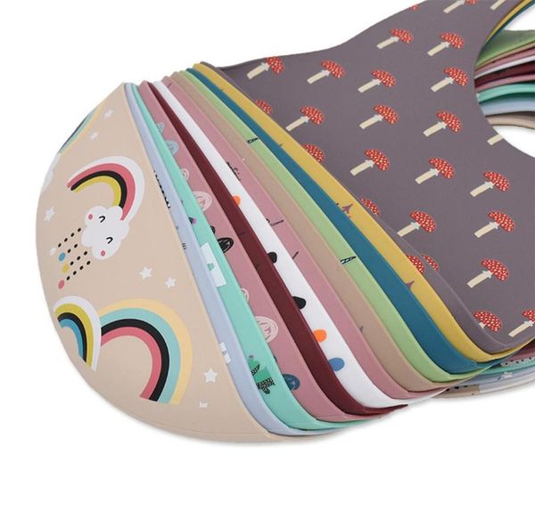 

2020 new printed carton silicone bib waterproof baby feeding newborn cartoon aprons adjustable baby bibs burp cloth 1059 y23469582