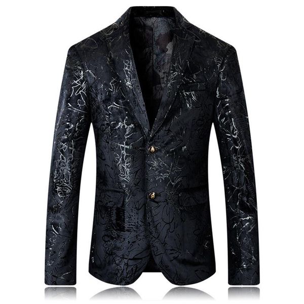 

yushu mens 2020 new arrival floral blazer men wedding prom dress blazers plus size 5xl black suit jacket men257a, White;black