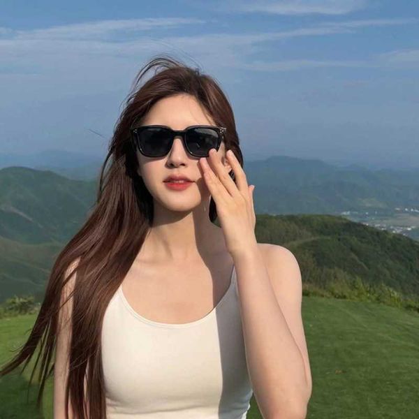 

zhao lusi's same gm for women 23 new summer sun protection powder blusher advanced sense ins sunglasses, White;black