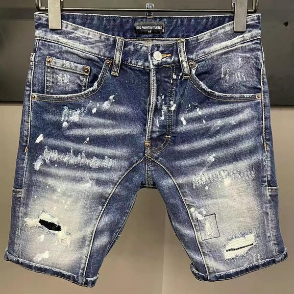 

dsq phantom turtle jeans men jean mens luxury designer skinny ripped cool guy causal hole denim fashion brand fit jeans man washed2754, Blue