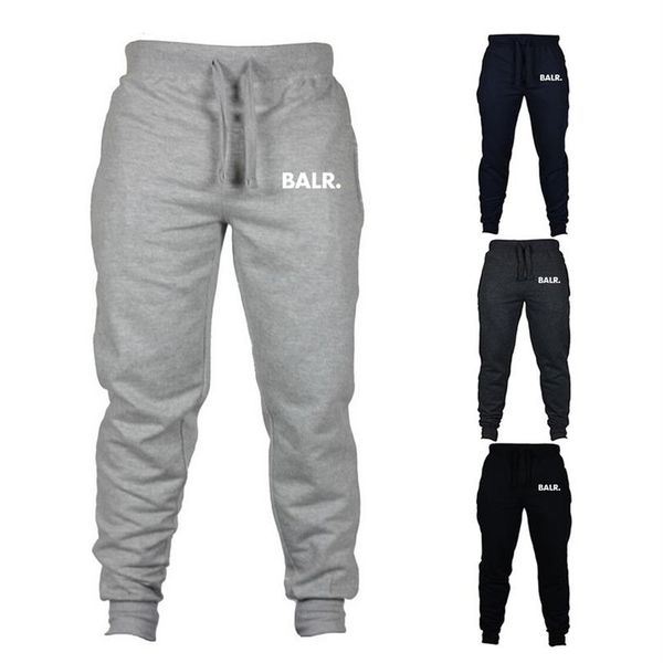 

balr men casual sweatpant fashion joggers pants drawstring trousers solid color men's hip hop brand spring and autumn luxury 263y, Black