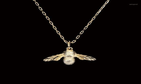 

pendant necklaces fashion cute bee necklace jewelry silver gold color honey for women bijoux femme17029784