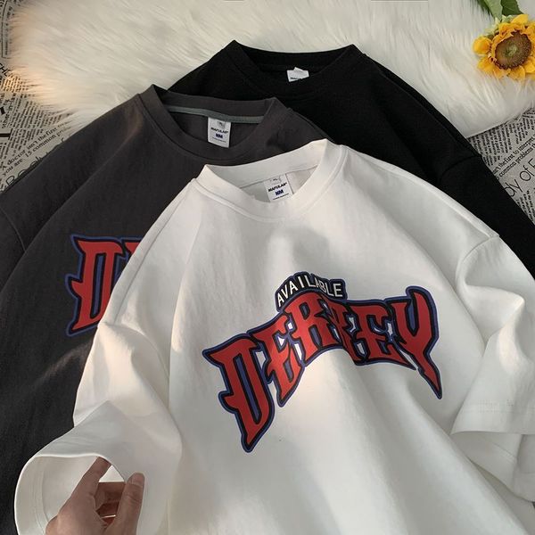 

men's tshirts american high street hip hop letter printed graphic tshirt for men and women summer loose fashion casual short sleeve y2k, White;black