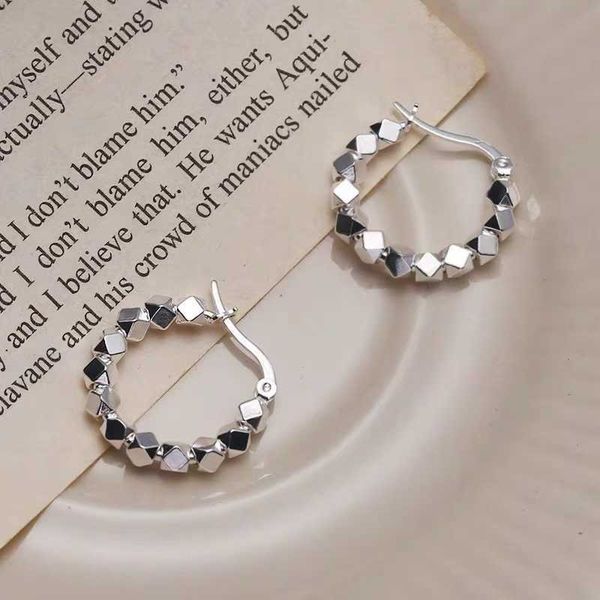 

925 sterling silver hoop earrings simple temperament exquisite semale jewelry gift
