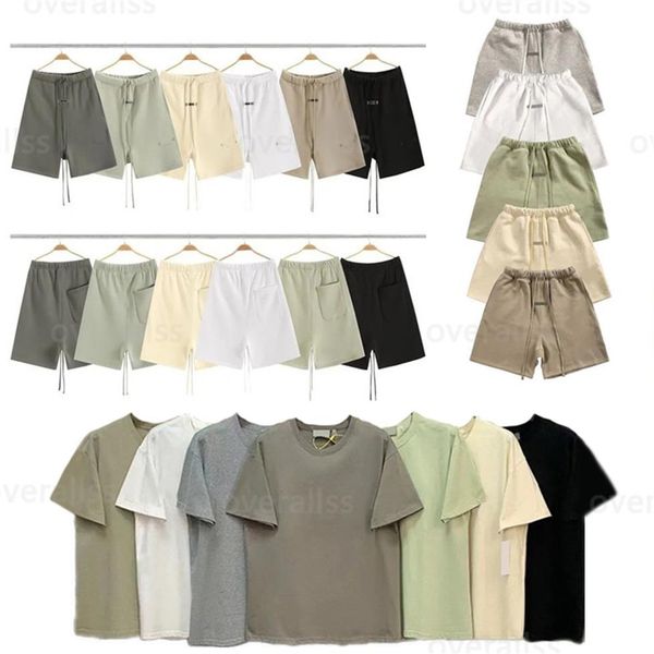 

mens womens designer essentail shorts clothing apparel essen shorts cotton sports fashion short street style tide knee leng215i, White;black