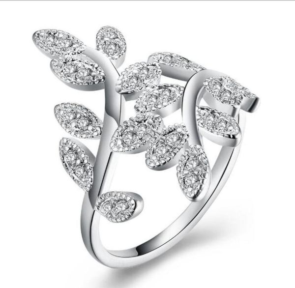 

new leaf ring an olive branch silver plated 925 silver certification ring for female jewelry 3978970, Golden;silver