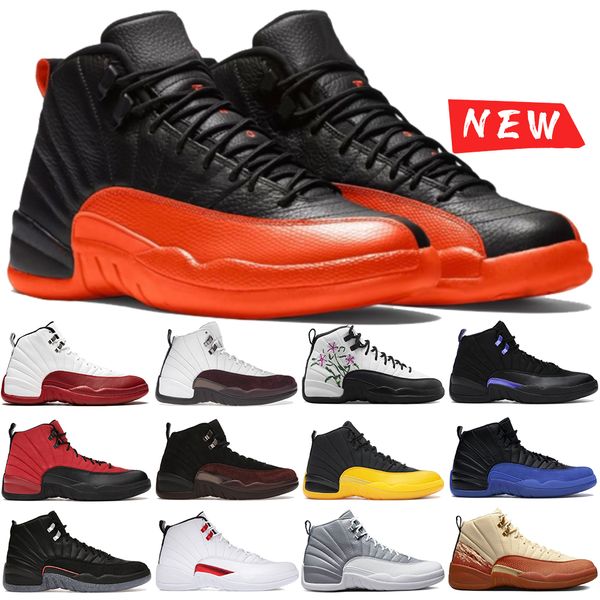 

jumpman 12 basketball shoes for men 12s outdoor sports sneakers cherry brilliant orange floral field purple stealth indigo high-sneaker mens