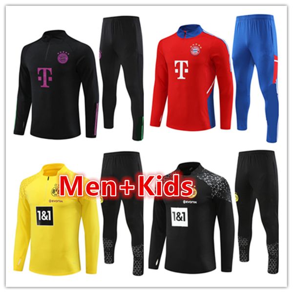 

22 23 24 bayern munich mens kids soccer tracksuit football jerseys maillot chandal futbol survetement foot jersey kit 2023 2024 de ligt sane, Black