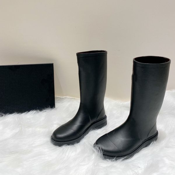 

fashion classic women lady rain boots long luxury boot rainy footwear c1329, Black