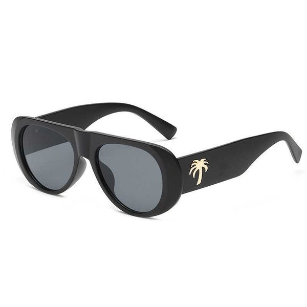 

22065 for men and women oval shaped uv resistant sun proof street style anti strong sunglasses slimming effect, White;black