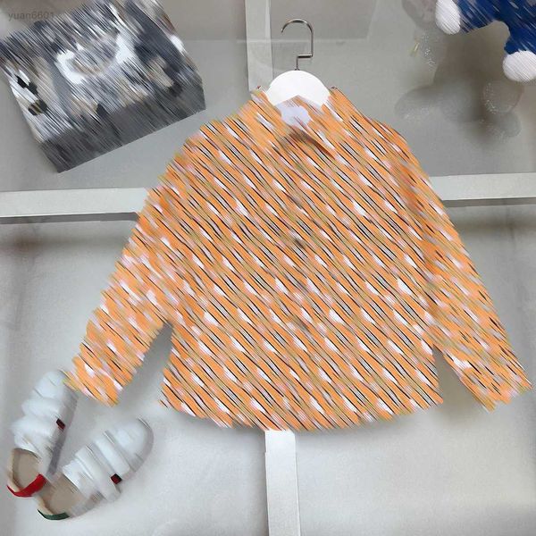 

luxury designer kids clothing summer baby shirt colorful logo full print blouses size 100-160 cm fashion children shirt, White;black