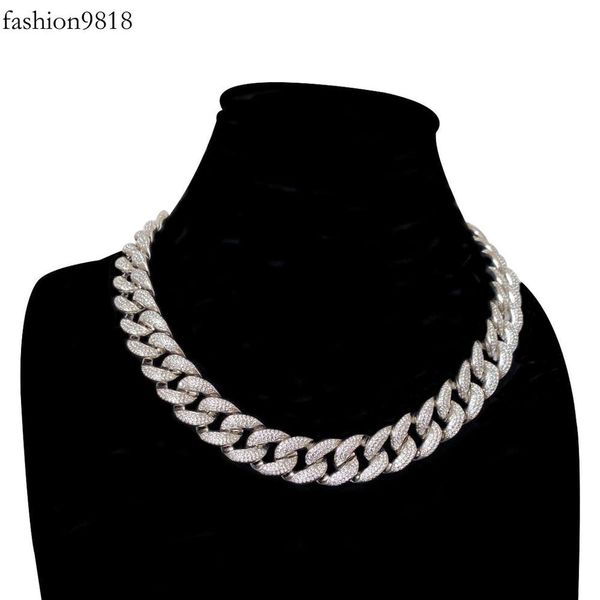 

in stock chain gold plated sterling sier iced out vvs moissanite diamond cuban chain link for hiphop life, Silver