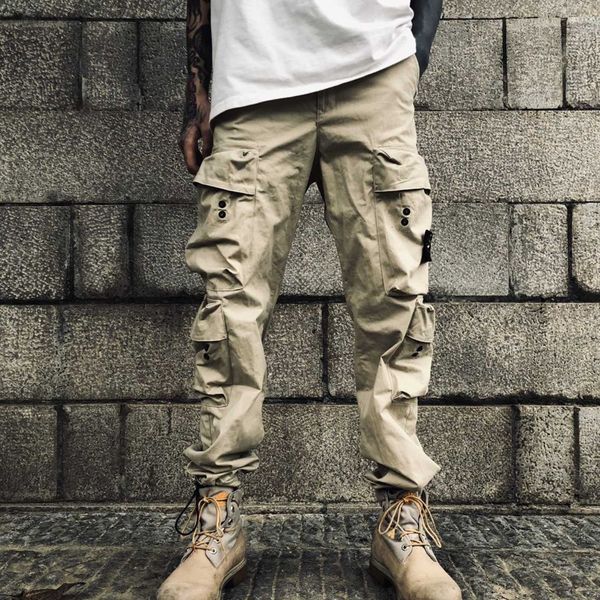 

men's pants stone standard threedimensional multibag overalls slim leisure function bunches leg sports long 230811, Black