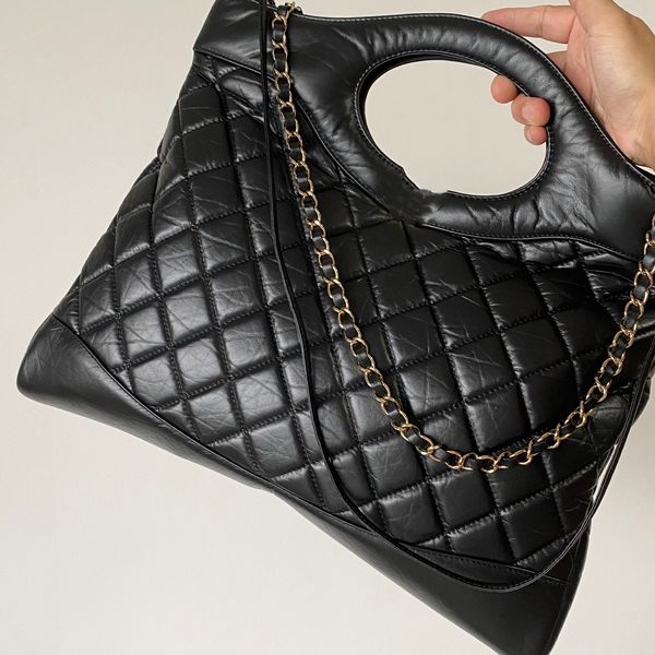 

2023 summer designer 31 large shopping bag 10a women tote bags shiny crumpled calfskin lady shoulder bags big space handbags vagrant bag