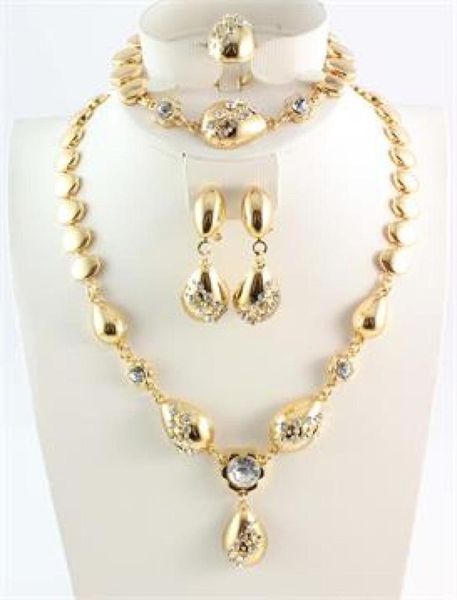 

african jewelry sets austria white crystal african costume necklaces bracelets earrings rings for women2642835, Slivery;golden