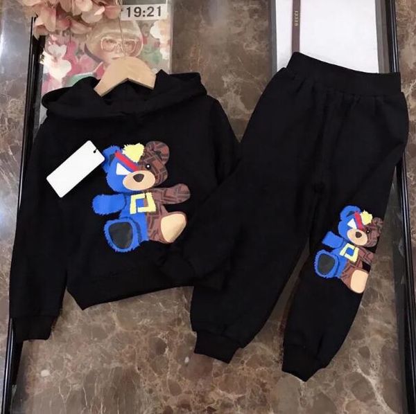 

fashion children designer clothes set hoodies and pants baby girls boys tracksuit luxury designers letter long sleeve hoodie kid clothing, White