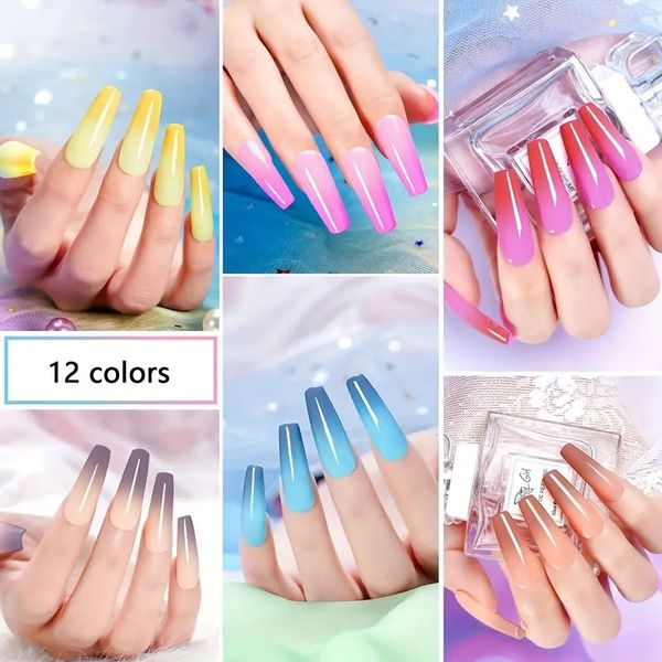 

color changing dip powder nail kit starter 12 colors blue pink purple acrylic dipping powder essential liquid set with base&coat activator b