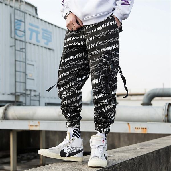 

spring new original letter printing casual pants men loose hip-hop harem pants sweatpants mens trousers streetwear joggers mid268k, Black