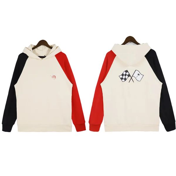

designer jumper palm street fashion contrast hooded sweatshirt loose comfort male and female couple athleisure jacket, Black