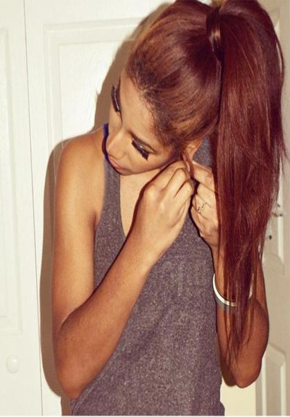 

colored brazilian straight human hair 3 bundles with closure whole 33 dark auburn brown brazilian human hair weaves with lace7490263, Black;brown