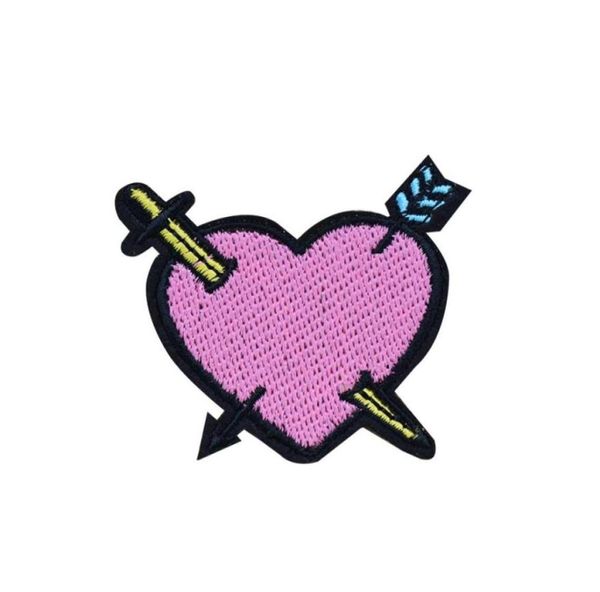 

10pcs sword heart patches for clothing iron on transfer applique patch for garment jeans diy sew on embroidered accessories75726147815991, Black