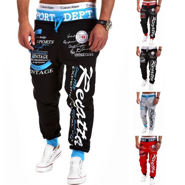 

whole -2015 new men's jogging slacks monogrammed sweatpants men's baggy knickerbockers pants252z, Black