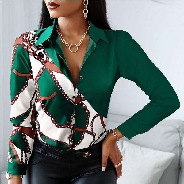 

item autumn print long sleeve shirt womens wear, White