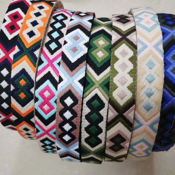 

bag parts accessories diy wide 38mm webbing ethnic wind bag strap decoration accessories crossbody messenger bag belt 230811, Black