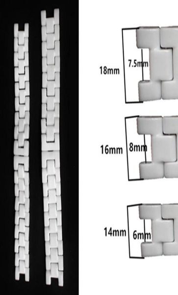 

146mm 168mm 1875mm black white ceramic watch band strap bracelet fit men lady watch3263666, Black;brown