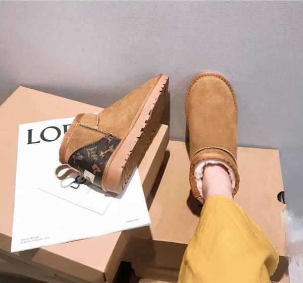 

women ultra mini snow boots v montage casual shoes soft comfortable sheepskin keep warm boots with card dustbag beautiful gifts, Black