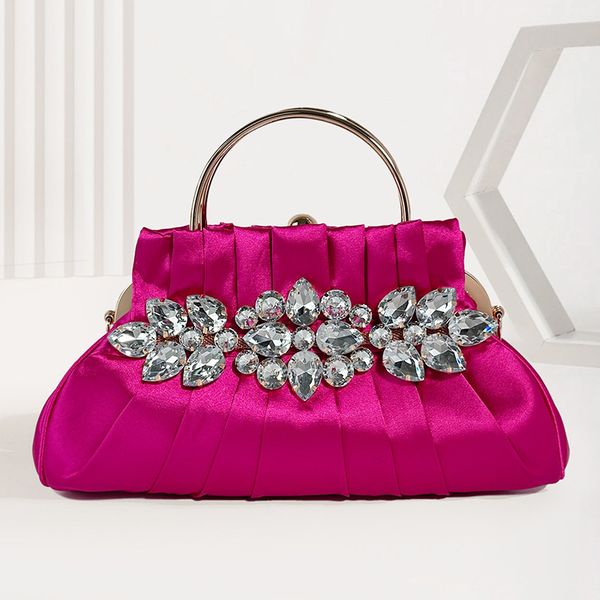 

evening bags fashionable luxury ladies bag retro silk imitation synthetic diamond formal wedding handbag celebrity party fold dinner bag 230