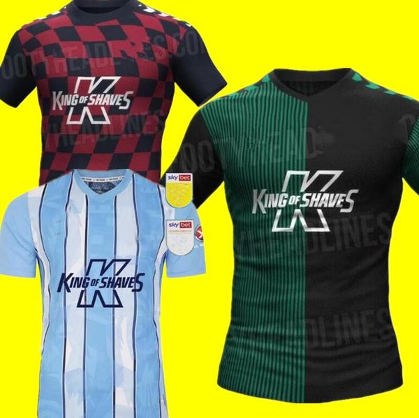 

23 24 coventry city soccer jerseys o hare sheaf gyokeres godden hamer 2023 2024 home blue men kids kit football shirts camiseta de futbol 9, Black;yellow