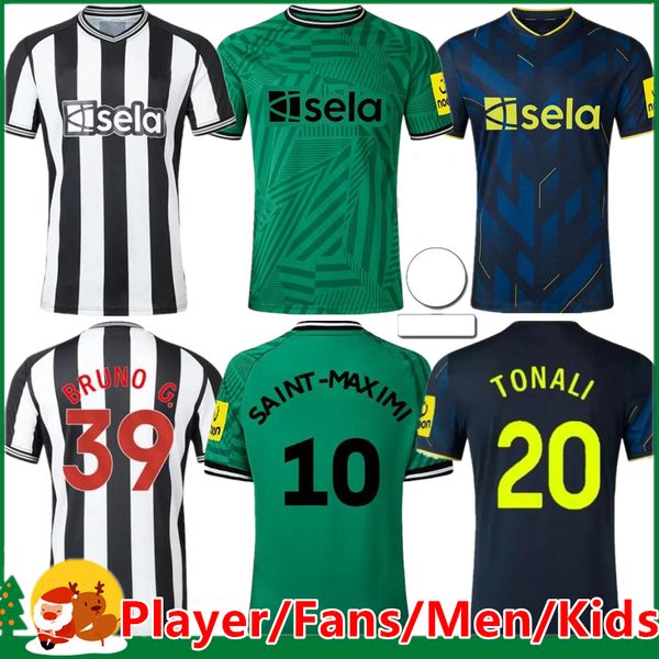 

23 24 bruno g. soccer jerseys 2023 2024 wilson saint newcastles maximin isak uniteds football shirt home away third set fan player version m, Black;yellow