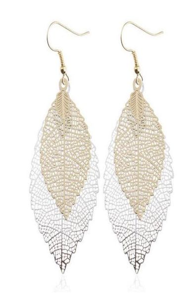 

vintage leaves drop earrings luxury boho bohemian leaf dangle earrings hollow out earrings for women new fashion jewelry gb4326020958, Silver